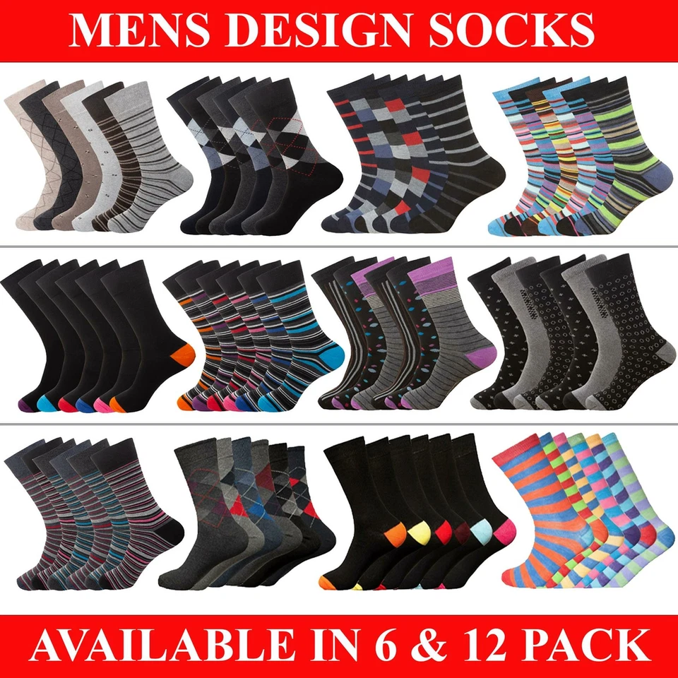 Mens Socks Cotton Rich Casual Work Sports Crew Sock 6 12 Pairs Size UK 6-11 - Image 1 of 1