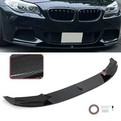 Front Bumper Lip For 11-16 BMW F10 5-series 535i 528i 550i M Sport Carbon Fiber Foto 1 de 4