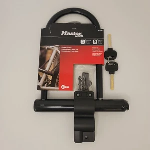 Master Lock Keyed U-Lock w/ Carrier Bracket 2 Keys Bicycle Bike 8170D  - Picture 1 of 6