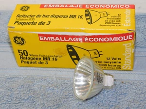 3-PACK GE MR-16 12 Volt 50W Flood Open Face Light Bulbs EXN - Picture 1 of 6