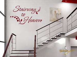 Wandtattoo Stairway to Heaven mit Punkten Treppe Wandaufkleber Schriftzug - Bild 1 von 3