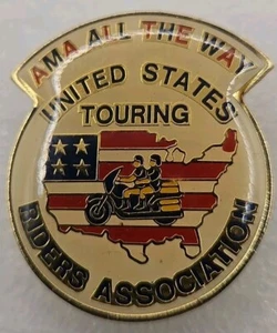 AMA ALL THE WAY UNITED STATES TOURING RIDERS ASSOCIATION PIN VINTAGE & RARE NEW - Picture 1 of 5