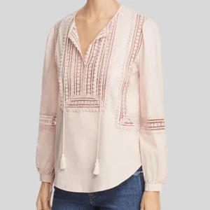 Tory Burch Marissa Eyelet Tunic Porcelain Pink Cotton Boho Top Size M (6-8) - Picture 1 of 13