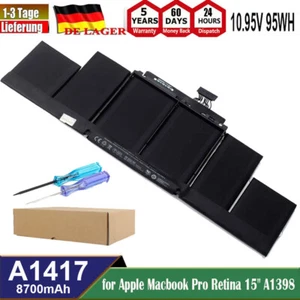 Batería A1417 para Apple MacBook Pro Original 15"" A1398 Retina Mid 2012-2013 MB99 - Imagen 1 de 12
