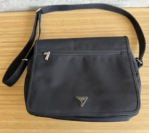 Bolso Mensajero Guess Vintage Años 2000 Nylon Negro - Imagen 1 de 8