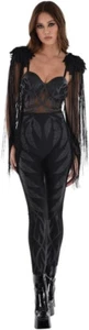 Dark Angel Black Gothic Fallen Fancy Dress Halloween Adult Costume Sz Large New - Bild 1 von 4