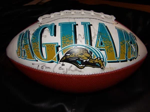 Jacksonville Jaguars Signed Football Tom Coughlin / Mark Brunnell / Kevin Hardy - Bild 1 von 4