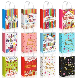 12 St. Geschenktüten Kindergeburtstag Partytüten Kinder Mitgebsel Kraftpapier - Bild 1 von 5