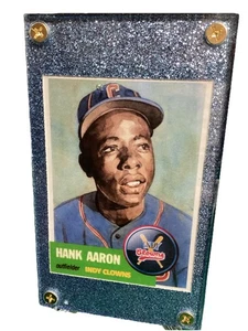 1953 Topps Style Hank Aaron Indy Clowns Variation Atlanta Braves BlueIceDisplay - Picture 1 of 10