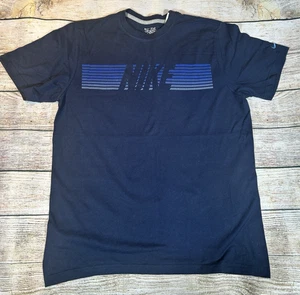 Nike Athletic Dept T-Shirt Men’s XL Navy Blue Graphic Tee Spellout Standard Fit - Picture 1 of 10