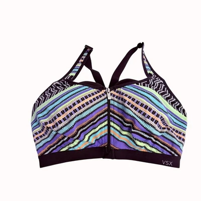 Sujetador deportivo Victoria's Secret Knockout VSX Sport 36DD correas ajustables geométricas Foto 1 de 4