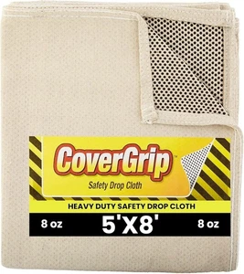 Sicherheit Falltuch 5' x 8' 8 oz strapazierfähig, Canvas, cremeweiß - Covergrip 5808 - Bild 1 von 7