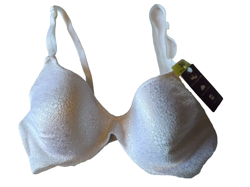 Hanes HU06 Ultimate Comfort Blend 钢圈 T 恤文胸 34B BEIGE 蕾丝全新带标签 — 第 1/1 张图片
