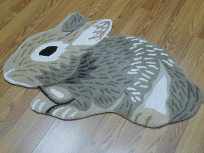 Tibetan Rabittr Rug Shape Handmade Kids Boho Rug Aesthetic Rug 2x3 Ft - Image 1 of 4