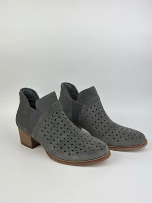 Earth Keren Women's Suede Leather Charcoal Booties Perforated Size 39 - image 1 of 4