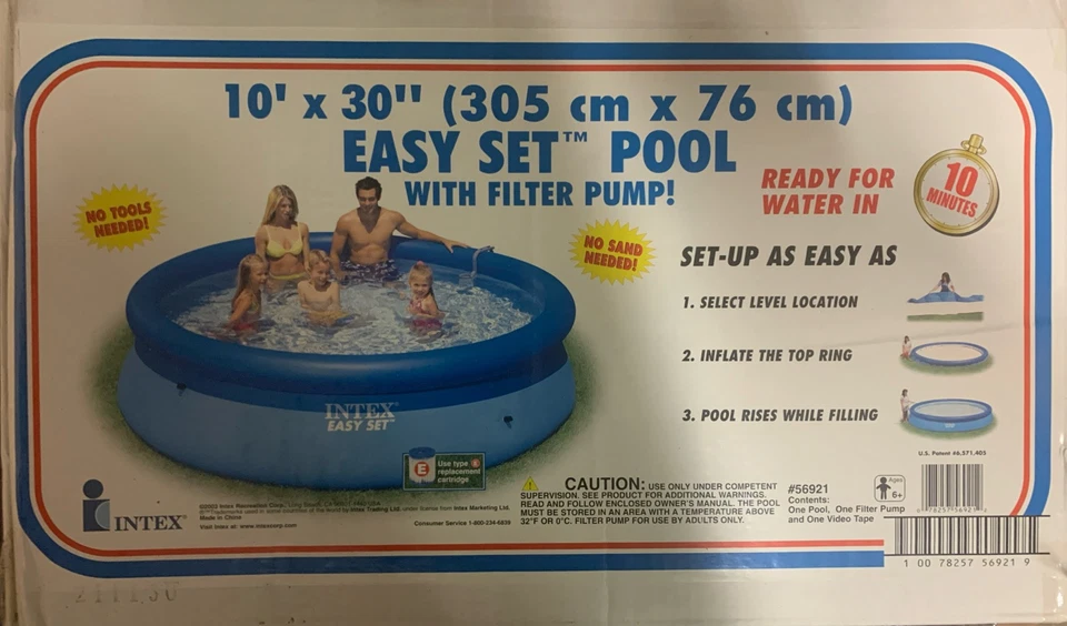 Intex 10' x 30" Easy Set Inflatable Above Ground Pool w/ Filter pump - Image 1 of 2