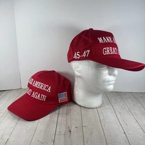 2er Pack Mütze rot Donald Trump 45-47 MAGA 2024 Make America Great Again USA Qualität - Bild 1 von 11