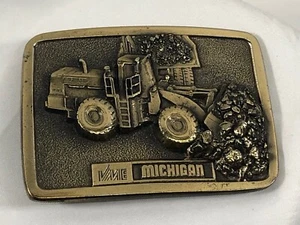 Vintage VME Michigan Tractors Dozer Belt Buckle USA - Picture 1 of 3