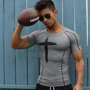 Men's Gym Workout Training Muscle Sport Fitness Active Short Sleeve Tee T Shirt - Picture 1 of 5