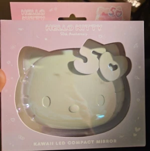 Hello Kitty 50th Anniversary Kawaii Led Compact Mirror  - Picture 1 of 2
