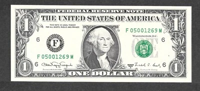 1988A $1 Web Note FRN, fr. 1917, F05001269M Run 1-FM Block 1-2 UNC - Image 1 of 2