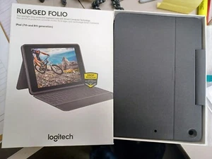 Logitech Rugged Folio iPad (7th and 8th generation) Keyboard Case Graphite - Picture 1 of 2