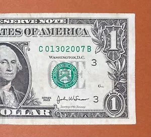 January 30, 2007 ( C 01302007 B ) Birthday Note $1 One Dollar Bill - Picture 1 of 3