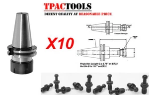 10 STCK. CAT40 ER32 SPANNZANGENFUTTER G2,5 TRUE BALANCE 0,0001 ZOLL HAAS ODER MAZAK ZUGBOLZEN - Bild 1 von 4