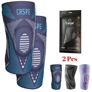 Caspe 2 Pcs Knee Brace Support For Sport Gym Knee Brace for Meniscus Tear Relief - Picture 1 of 49