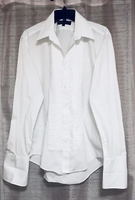 EUC Mens Joseph Feiss Tuxedo Shirt Pleated Front French Cuff Size 16-34/35 White - Image 1 of 3