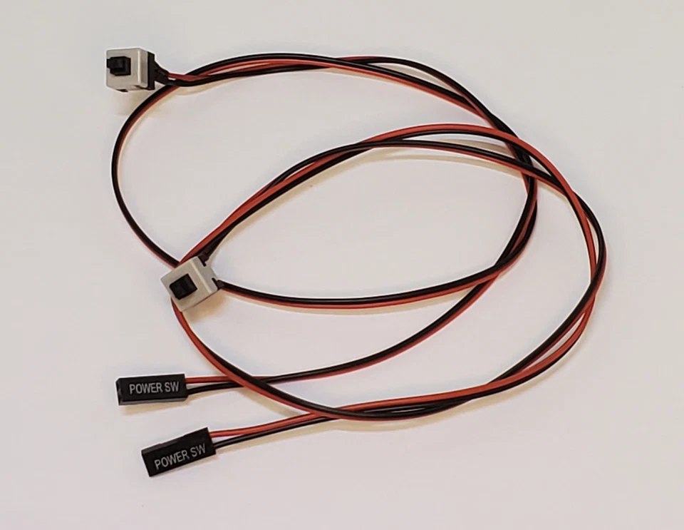 2x Power Reset SW Button An/Aus Switch Kabel 50cm Motherboard Mainboard F_Panel - Bild 1 von 1