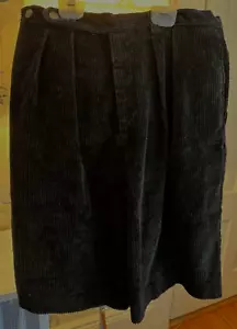 Vtg Preppy Cambridge Dry Goods Black Wide Wale Corduroy Bermuda Shorts Sz 13/14 - Picture 1 of 3