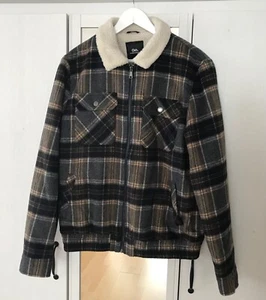 Herren Jacke Gr. L Karo Muster Flanel mit Teddy Fütterung - Bild 1 von 3