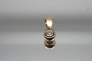  Colgante de cadena, colgante brillante, oro amarillo/blanco de 18 quilates, 750,0,1 quilates Brillante - Imagen 1 de 4