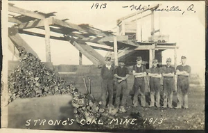 RPPC Postcard Coal Workers Strongs Coal Mine 1913 Ulrichsville Ohio - Picture 1 of 2