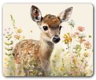Unique Brushed Fabric, Soft To Touch 8" x 10" Mouse Pad-Fawn In Meadow
