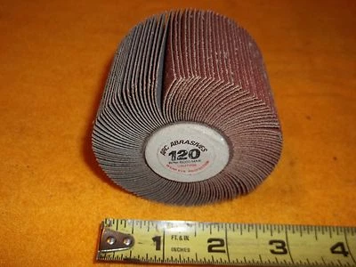 ARC ABRASIVES 3" X 2" with 1/4"-20 shank 120 Grit Abrasive Flap sanding Wheel - Image 1 of 4