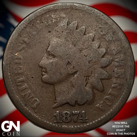 1874 Indian Head Cent Penny  Q7664 Cover