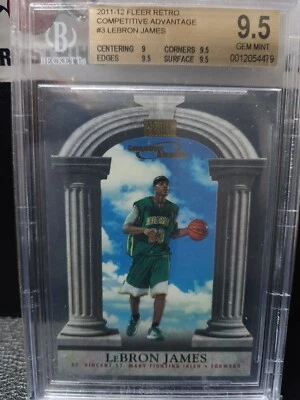 Fleer Retro Ventaja Competitiva 2011-12 Lebron James #3 BGS 9,5 Gema Como Nueva Foto 1 de 2