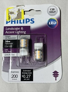 Philips G8 Bi-Pin Base LED 2-Pack of Bulbs 120V 20 Watts - Uses Only 2.2 Watts - Picture 1 of 2