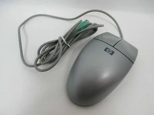 HP 5185-2413 Model P814 Silver & Gray PS/2 Roller Trackball Wired Computer Mouse - Picture 1 of 11