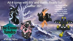 Pokemon Sword And Shield Shiny Tapus Bundle 6IV Battle Ready  - Picture 1 of 12