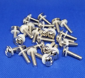 Rack Screws, 10-32 Thread, Chrome Plated, Phillips Truss Head w/Washer(Qty50) - Picture 1 of 2