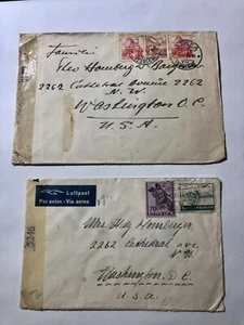 WK2 SCHWEIZ BRIEFMARKEN ZENSIERTE BRIEFE LOT NACH WASHINGTON DC USA - Bild 1 von 2