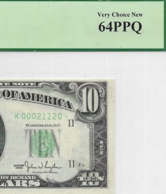 1950 $10 DALLAS * STAR * ⭐️ FRN. PCGS Very Choice New 64 PPQ Banknote. - Image 1 of 3