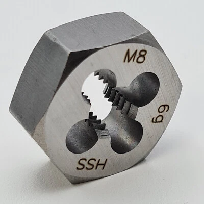 Schneideisen M8 Sechskant Gewindeschneider Schneidmutter Außengewinde HSS - Bild 1 von 3