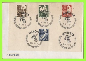 Germania 1953 Trasporto set su pezzo con Annullo Esposizione, attaccato su busta - Foto 1 di 1