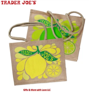 Trader Joe's NEU SELTEN ZITRUS 🍋 LEMON LIME JUTE 💚 WIEDERVERWENDBARE EINKAUFSTASCHE - Bild 1 von 1