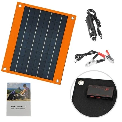 Solar Panel Charger 16W with Dual USB A and USB C for Outdoor Adventures - Bild 1 von 4