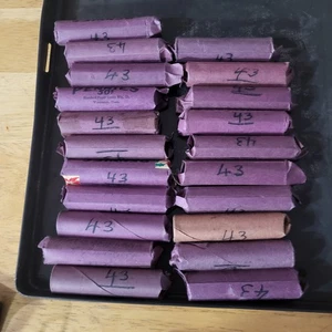21 Rolls of 50 1943 Steel Wheat Pennies WWII Wartime Cents - Picture 1 of 4